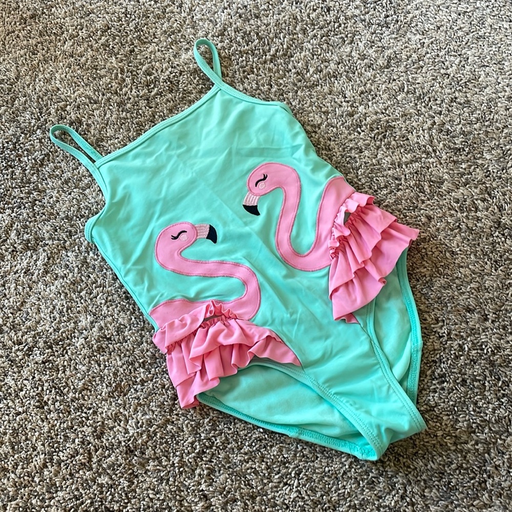 Girls Gymboree flamingo swim suit